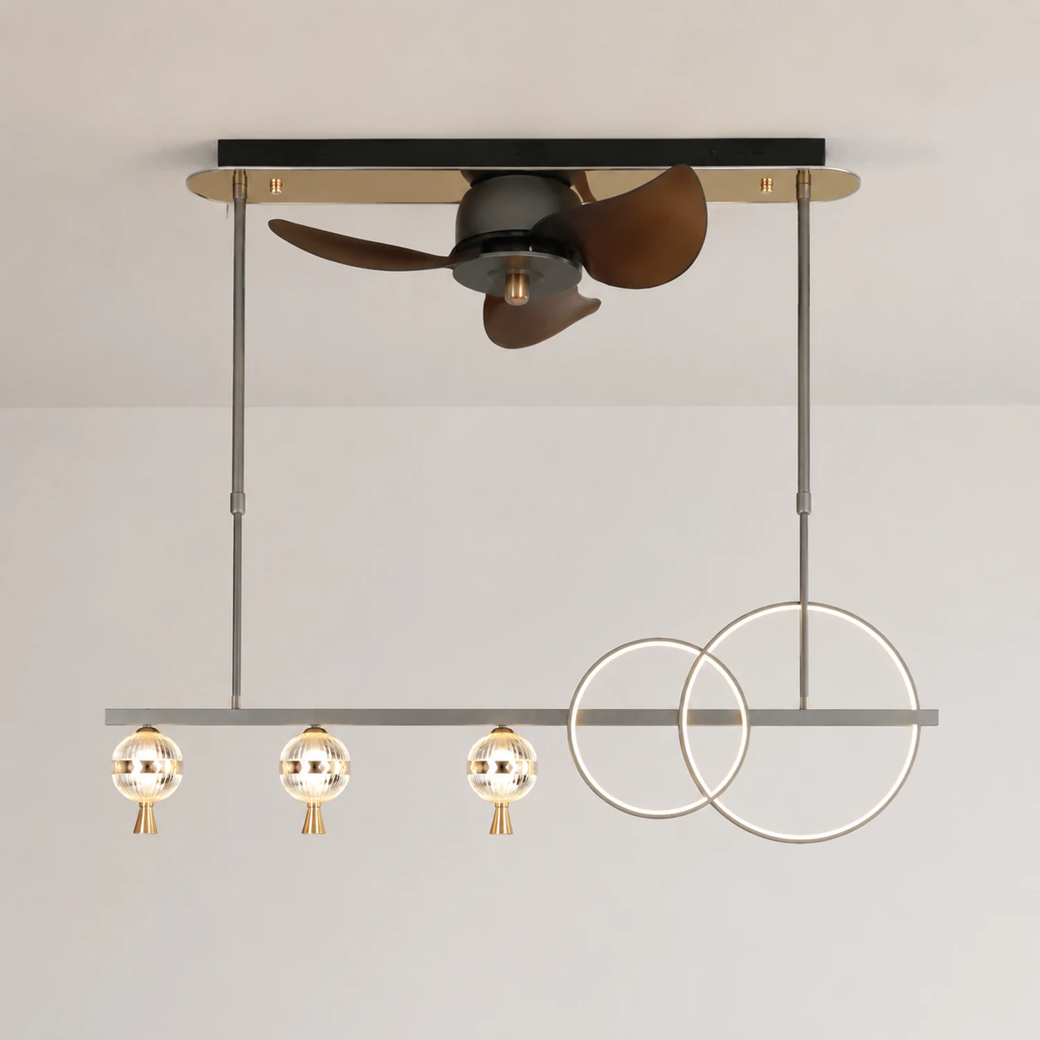 Madina Deckenventilator mit Beleuchtung Aluminium & Metall, ∅110CM - Lumpaz