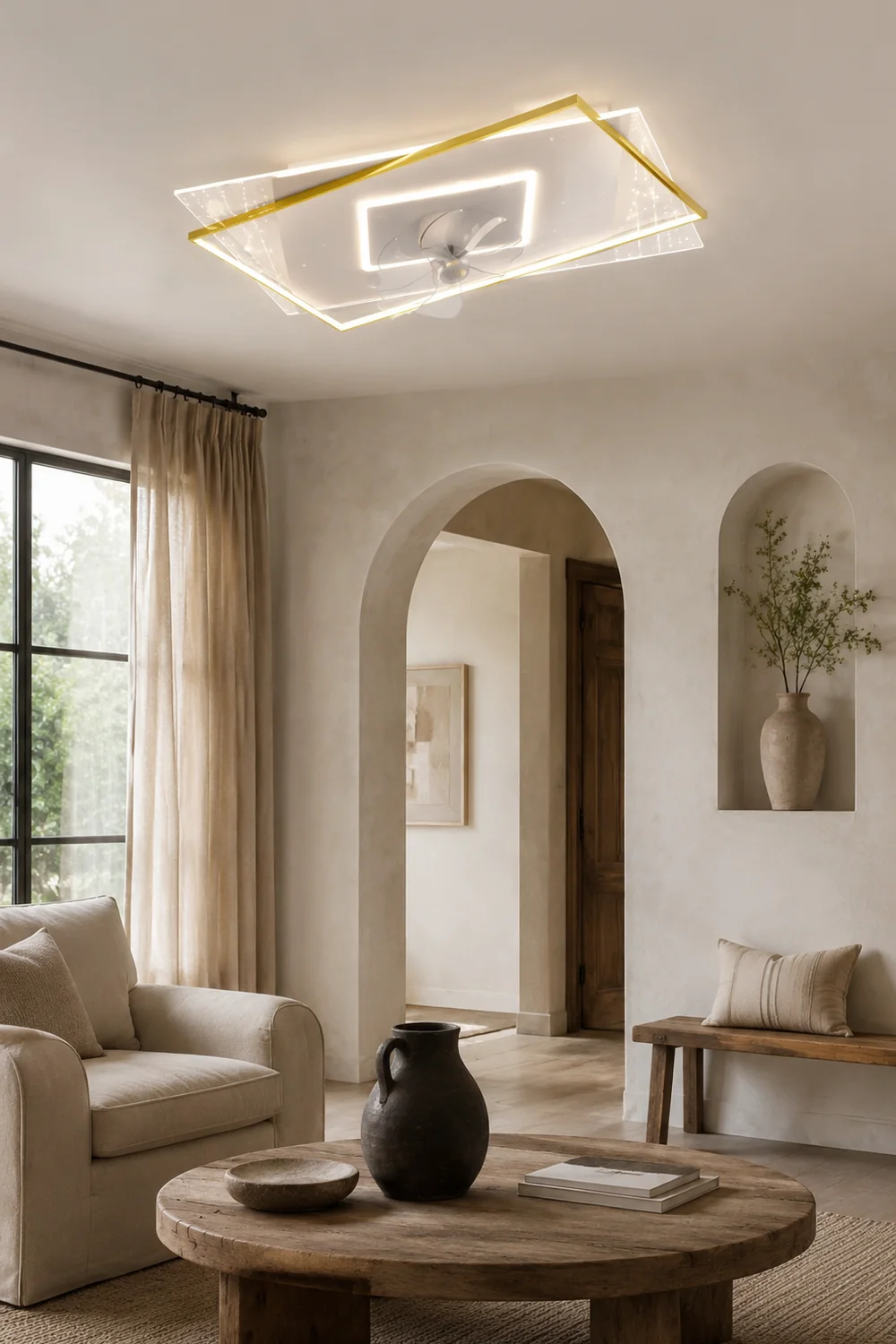Kelley Deckenventilator mit Beleuchtung, 4 Stile, ∅50/90CM - Lumpaz