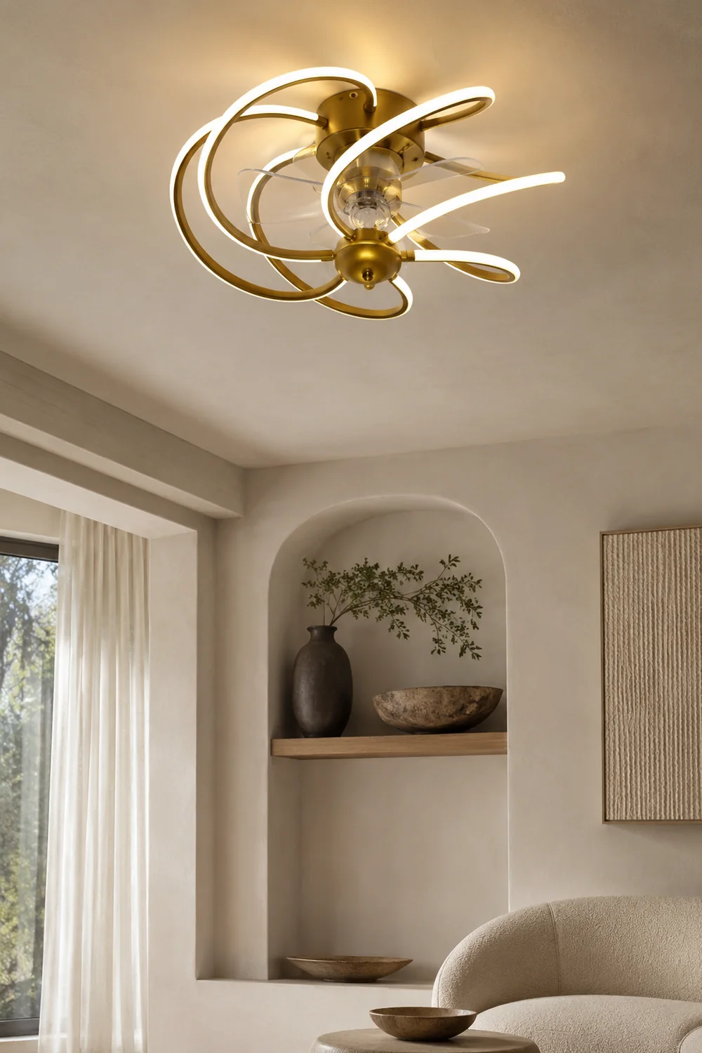 Lacey Deckenventilator mit Beleuchtung, 3 Farben, ∅50CM - Lumpaz