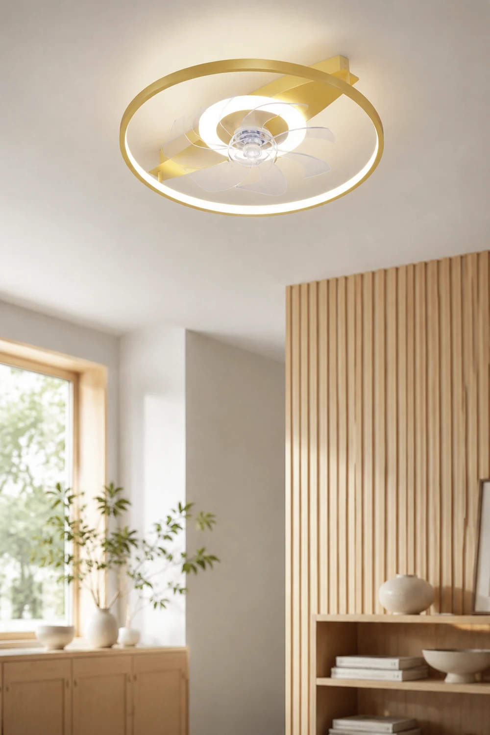 Edge Deckenventilator mit Beleuchtung, 2 Farben, ∅50/52CM - Lumpaz