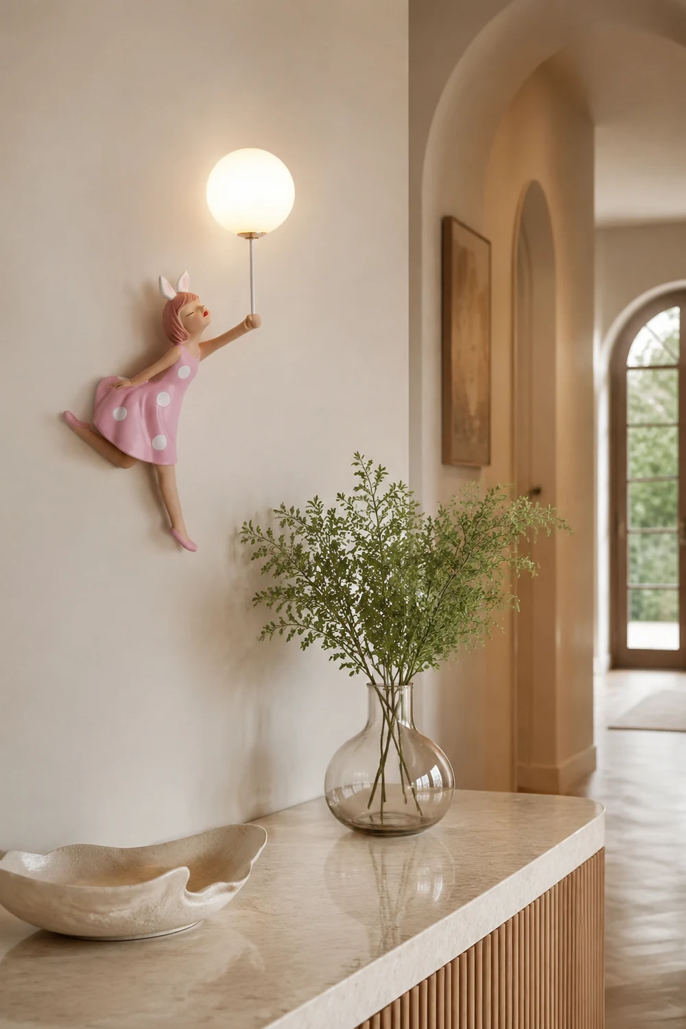 Minori Wandleuchte Rosa, 2 Stile, 49CM Lang - Lumpaz