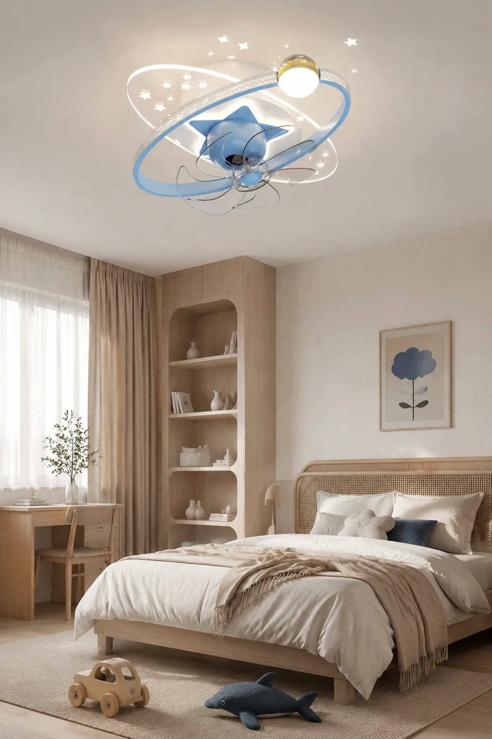 Minori Deckenventilator mit Beleuchtung, 4 Farben, ∅55CM - Lumpaz