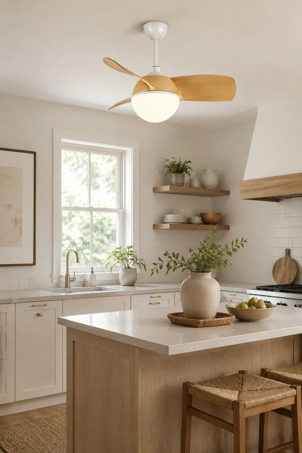 Morandi Deckenventilator mit Beleuchtung 3-Blatt, 3 Farben, ∅76cm - Lumpaz