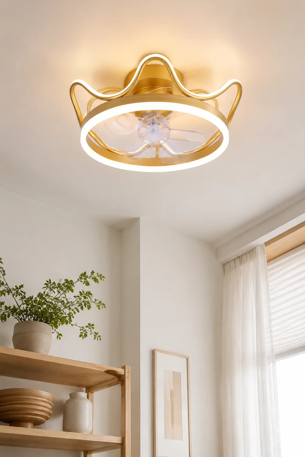 Kelley Deckenventilator mit Beleuchtung Krone, ∅50CM - Lumpaz