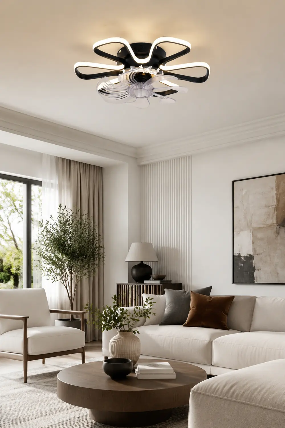 Hana Deckenventilator mit Beleuchtung, 3 Farben, ∅50CM - Lumpaz