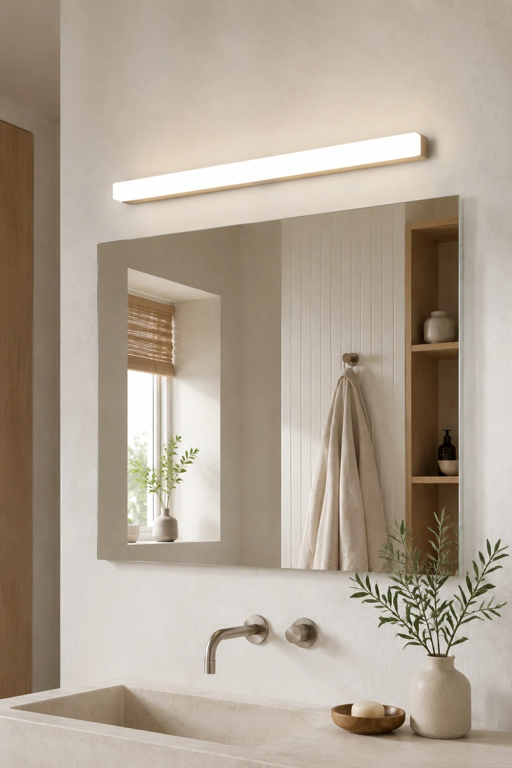 Edge Bar Spiegelfront Wandleuchte Weiß, 20CM/41CM/61CM/90CM lang - Lumpaz