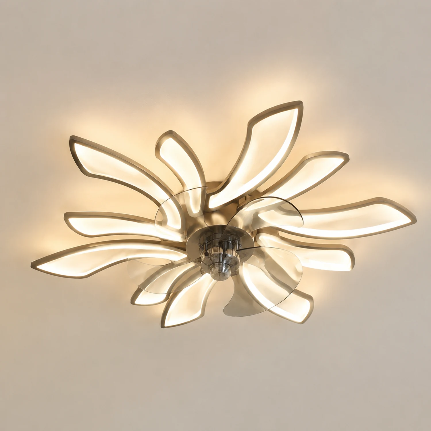 Hana Deckenventilator mit Beleuchtung, 3 Farben, ∅65/69/79CM - Lumpaz