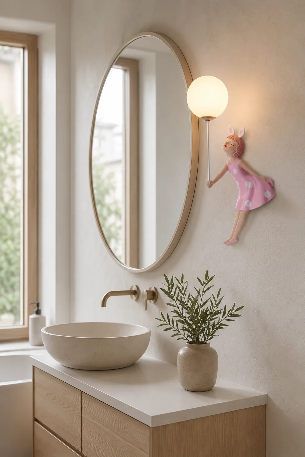 Minori Wandleuchte Rosa, 2 Stile, 49CM Lang - Lumpaz