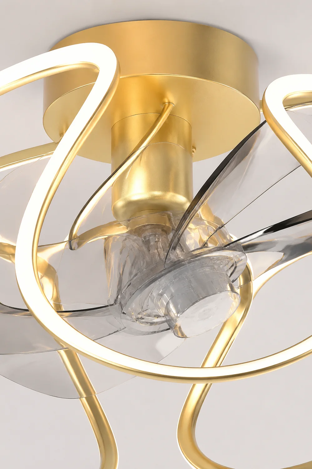 Lacey Deckenventilator mit Beleuchtung Gold, ∅50CM - Lumpaz