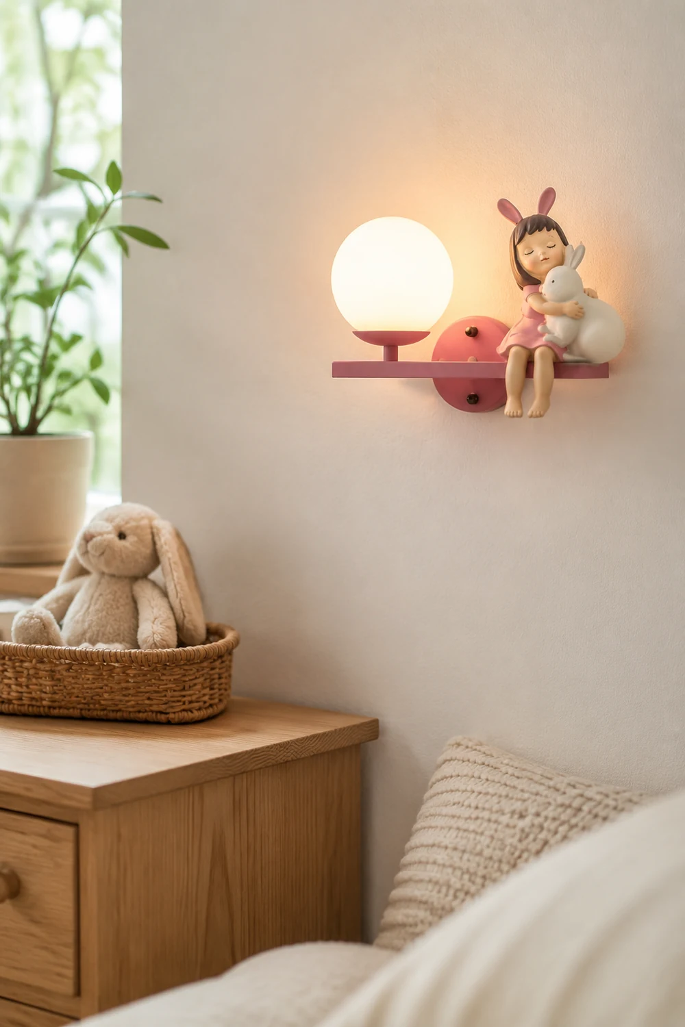 Minori Wandleuchte Weiß & Rosa, 20CM Lang - Lumpaz