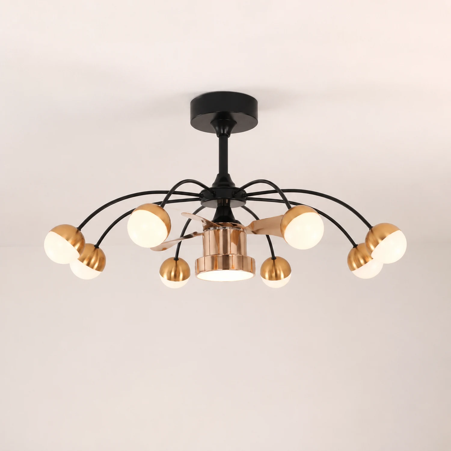 Valentina Deckenventilator mit Beleuchtung Aluminium & Metall, 8-flammig, ∅93CM - Lumpaz