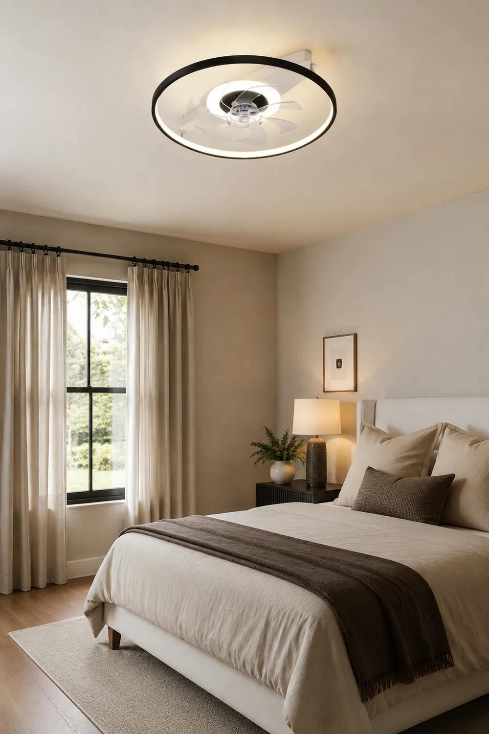 Edge Deckenventilator mit Beleuchtung, 2 Farben, ∅50/52CM - Lumpaz