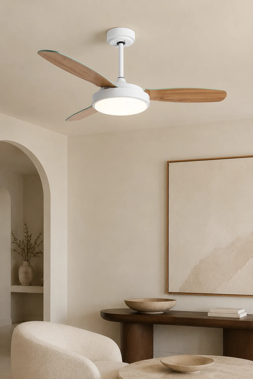 Haydn Deckenventilator mit Beleuchtung 3-Blatt,3 Farben, ∅92/106/132/152CM - Lumpaz
