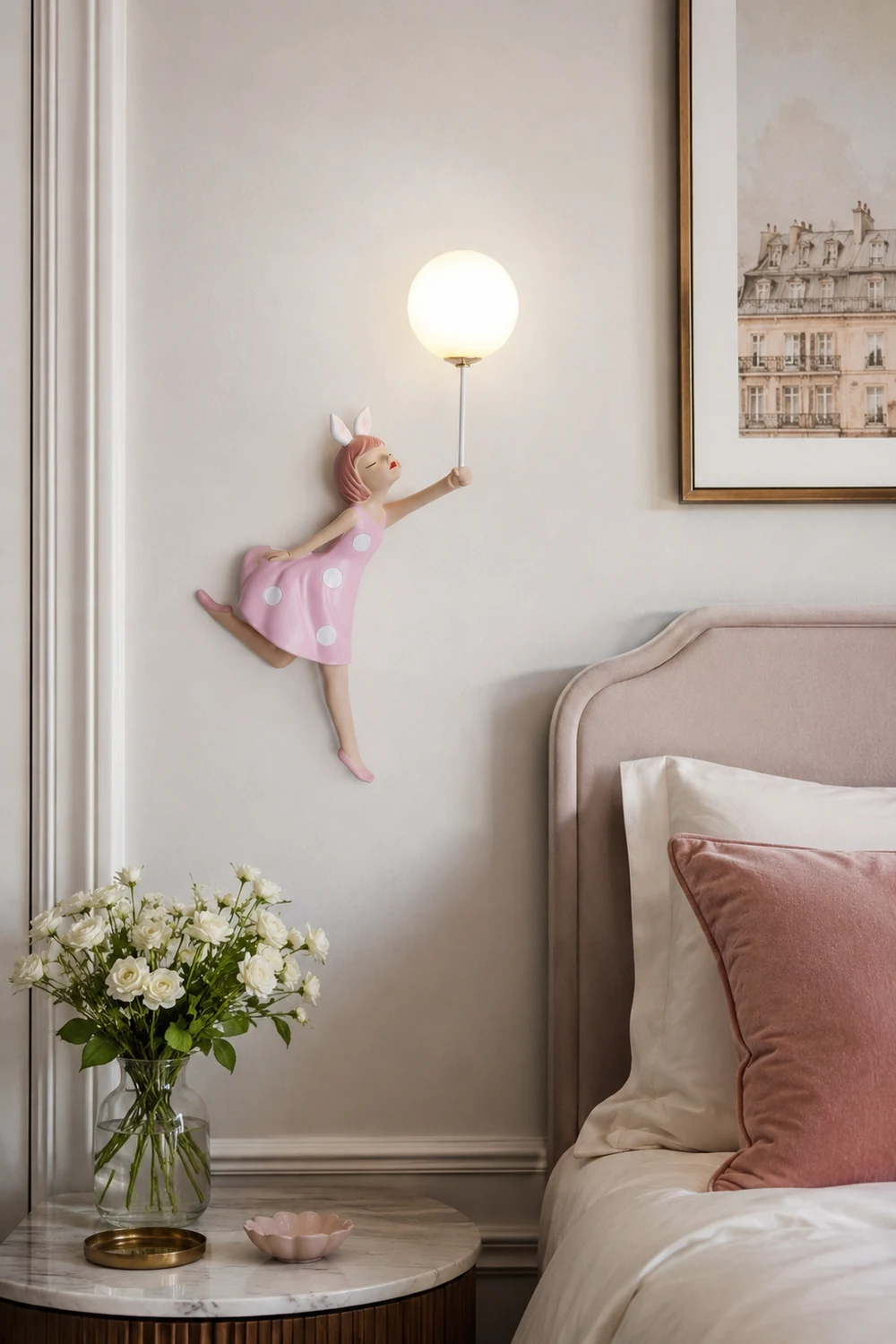 Minori Wandleuchte Rosa, 2 Stile, 49CM Lang - Lumpaz