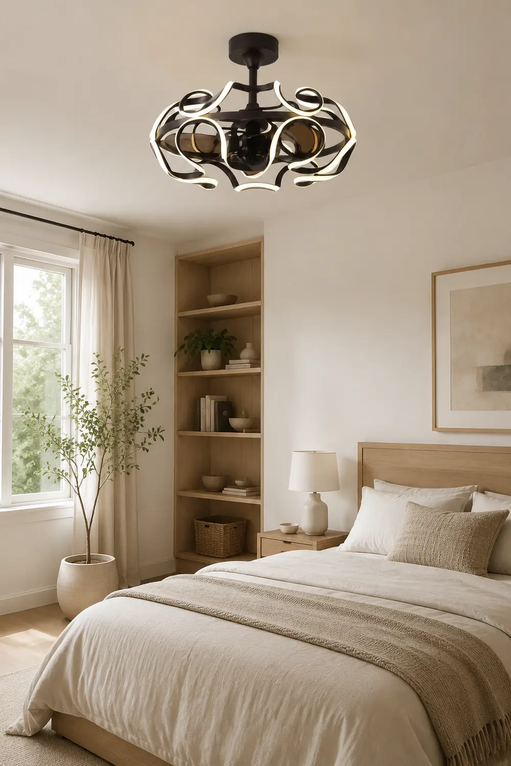 Lacey Deckenventilator mit Beleuchtung Kaffee, ∅60CM - Lumpaz