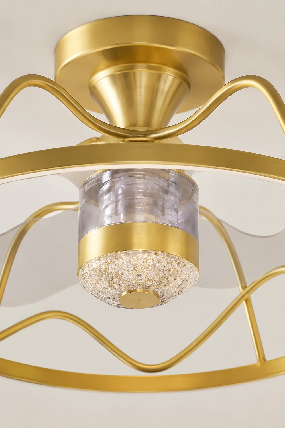 Kelley Deckenventilator mit Beleuchtung Gold & Schwarz, ∅65CM - Lumpaz