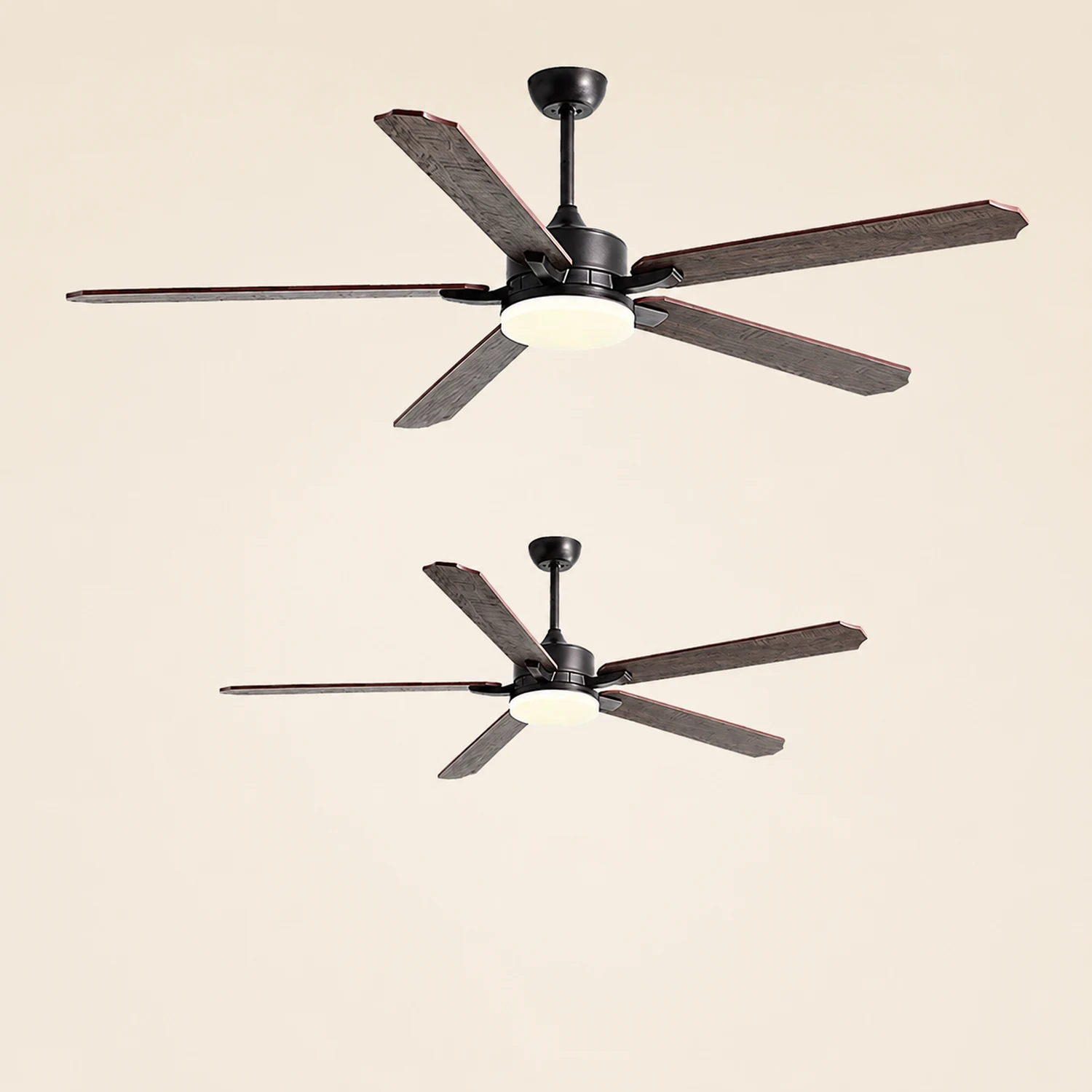 Haydn Deckenventilator mit Beleuchtung Schwarz 6-Blatt, ∅152/193CM - Lumpaz