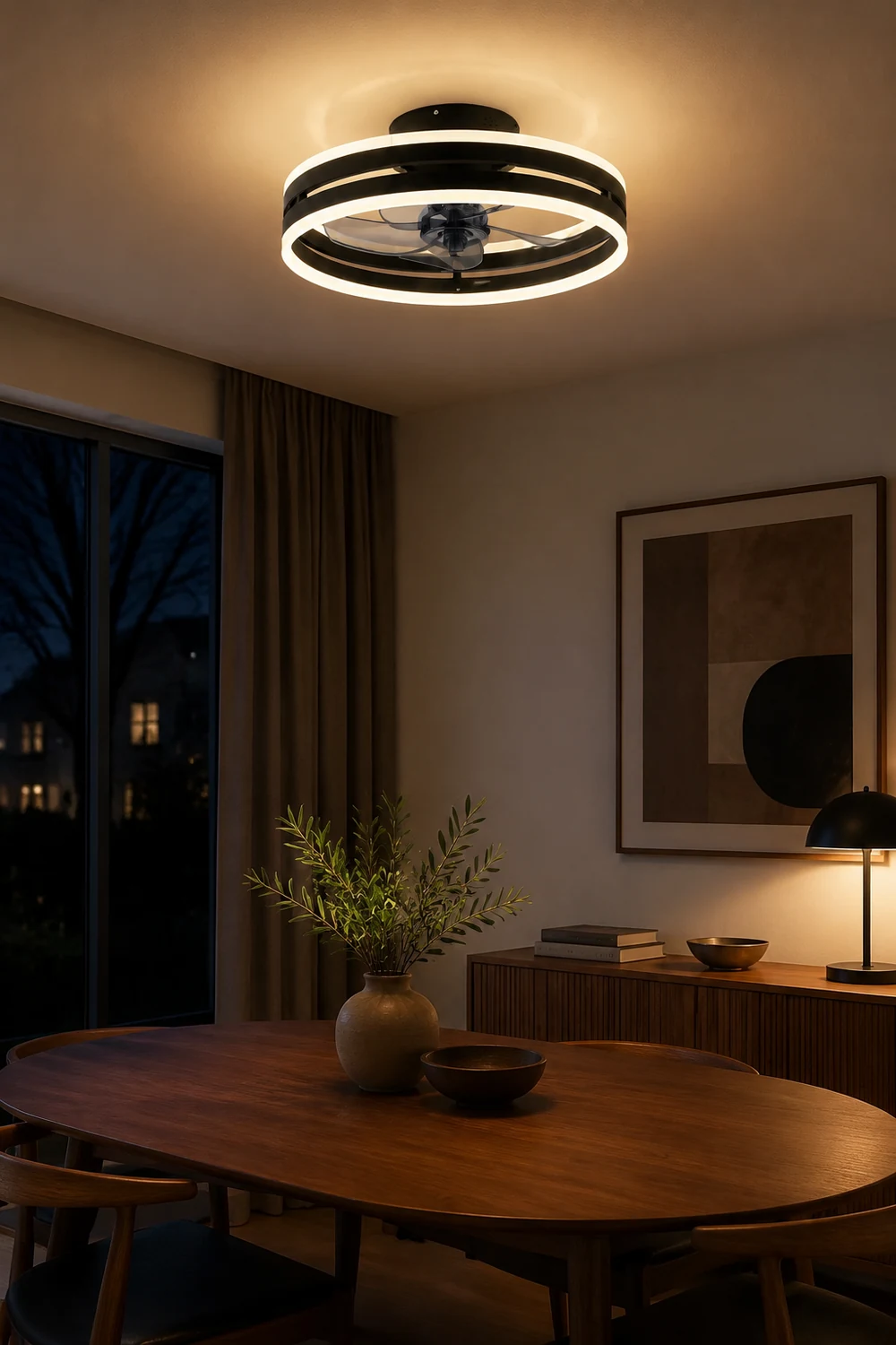 Alessio Deckenventilator mit Beleuchtung Doppel-Layer, 2 Farben, ∅40/50CM - Lumpaz