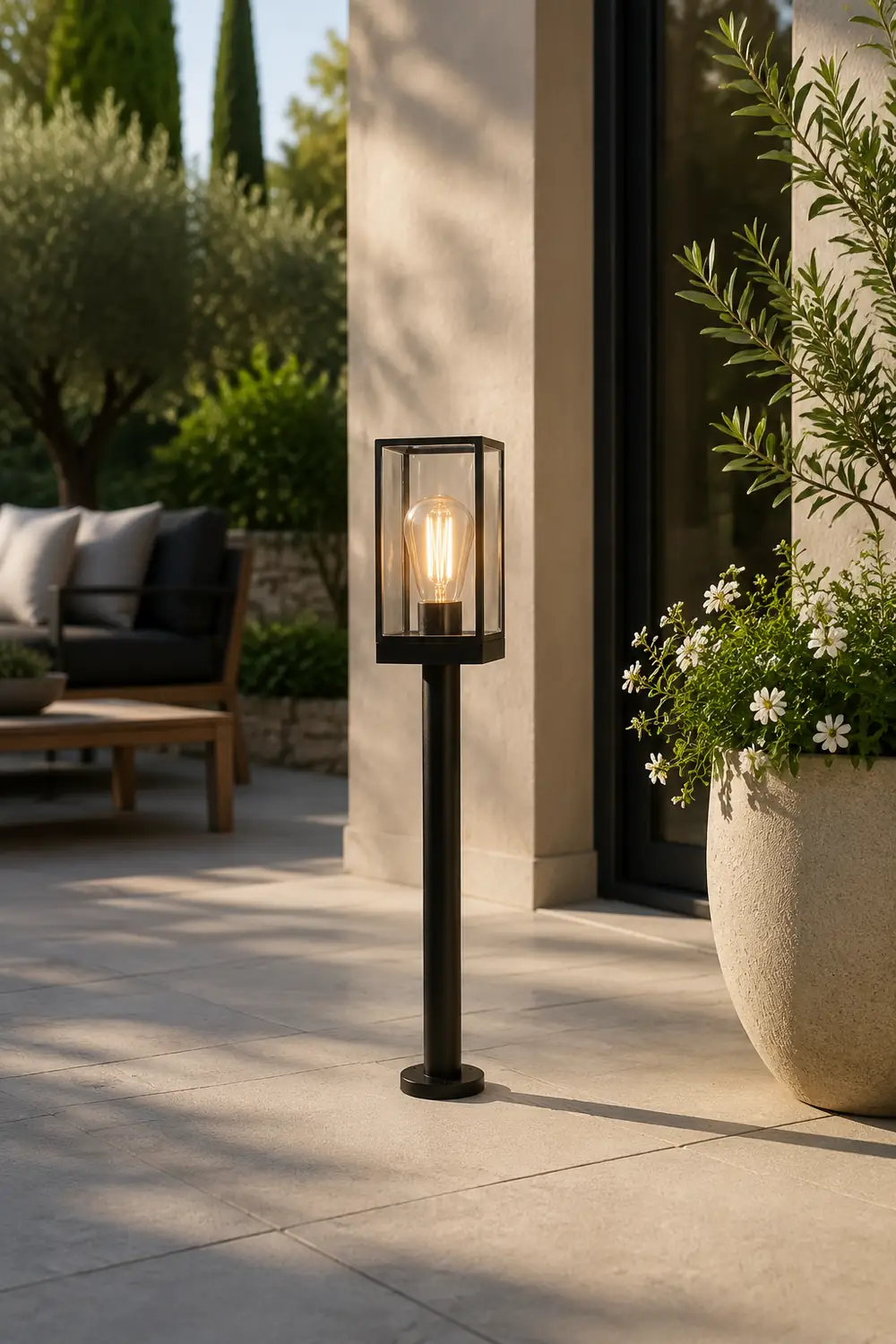 Pena Außen-Pollerleuchte Solar, Aluminium & Glas, 75CM Lang - Lumpaz