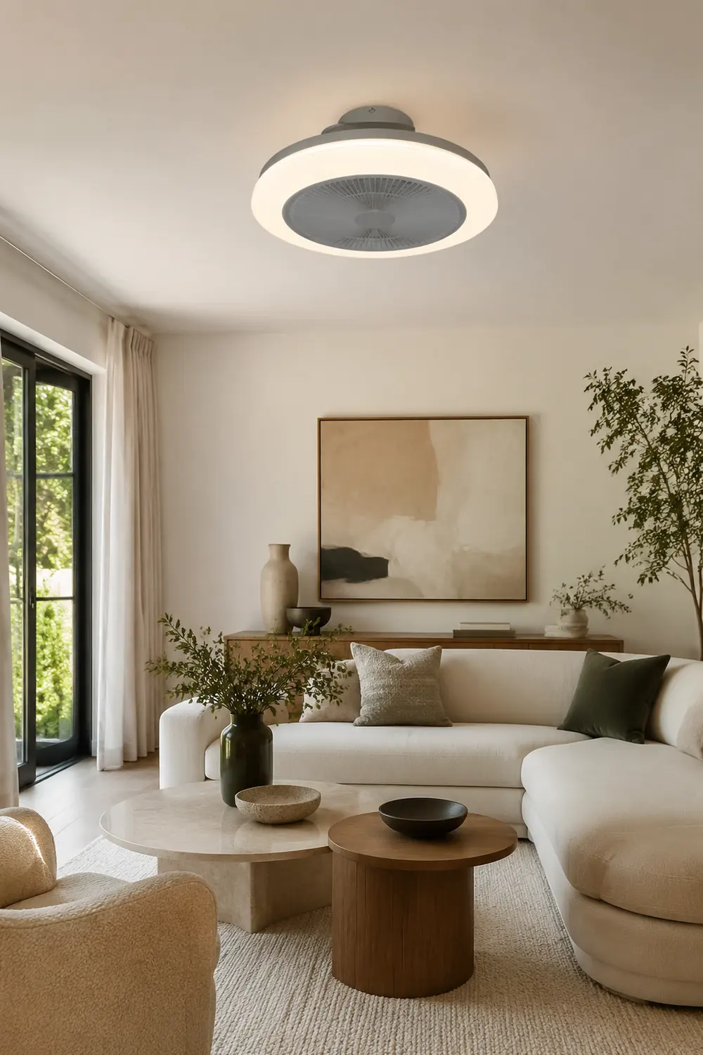 Morandi Deckenventilator mit Beleuchtung RGB-Bluetooth, ∅48cm - Lumpaz