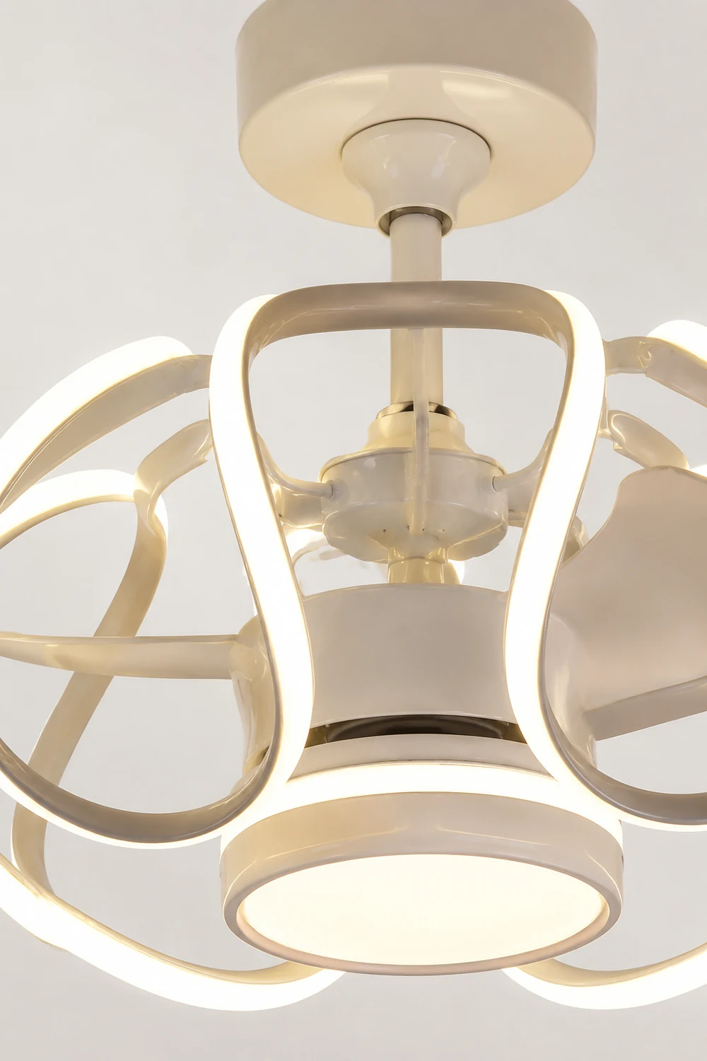 Lacey Deckenventilator mit Beleuchtung Weiß & Kaffee, ∅60CM - Lumpaz