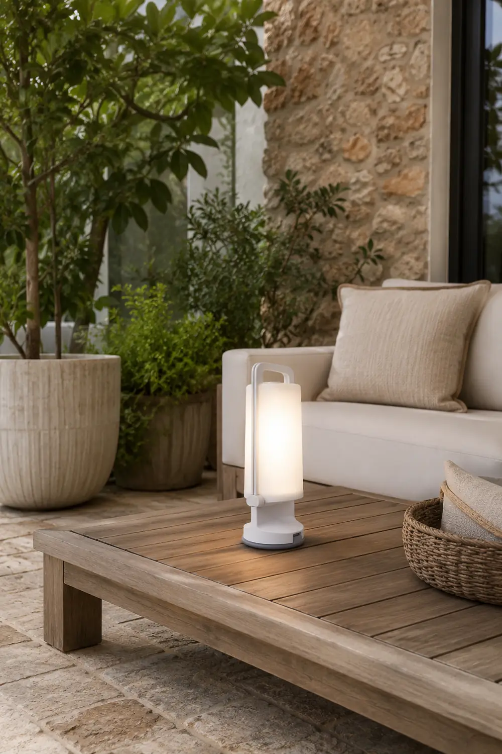 Orr Solar & USB Wiederaufladbar Außen-Tischlampe, 4 Farben, 28CM Lang - Lumpaz