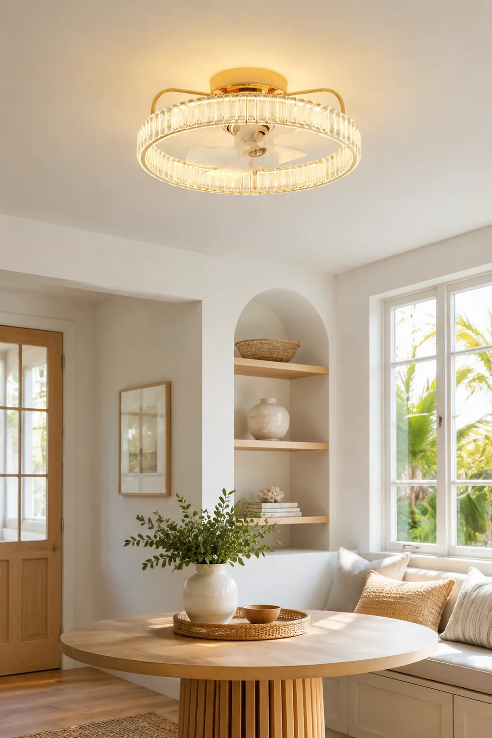Kelley Deckenventilator mit Beleuchtung Gold, 2 Stile, ∅50/60CM - Lumpaz