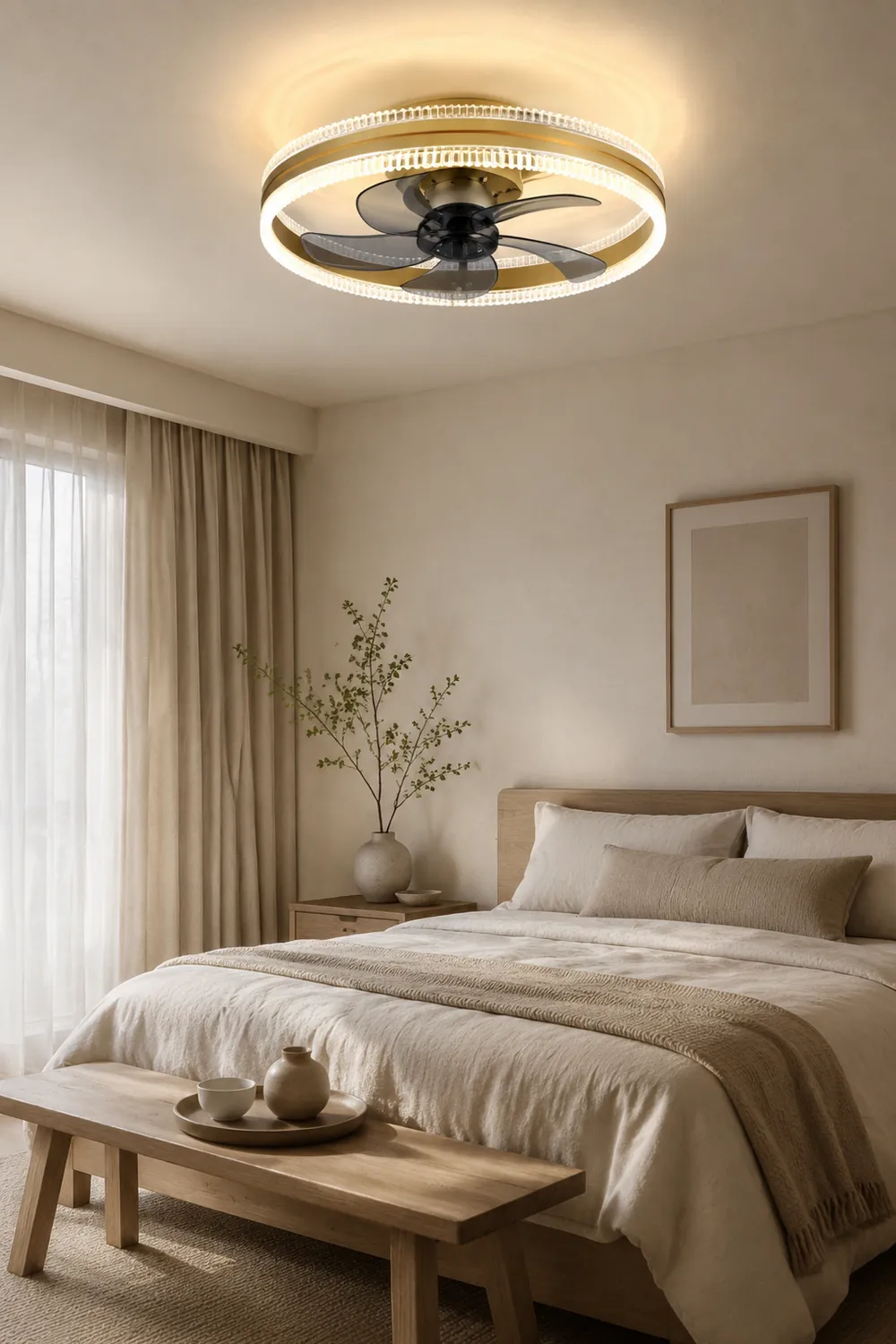 Kirsten Deckenventilator mit Beleuchtung Doppel-Licht, 4 Farben, ∅50CM - Lumpaz