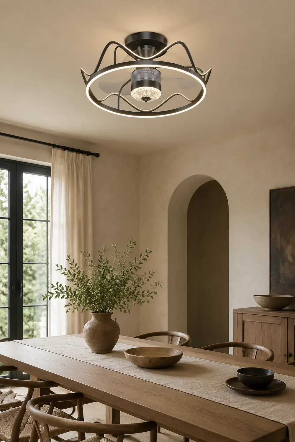 Kelley Deckenventilator mit Beleuchtung Gold & Schwarz, ∅65CM - Lumpaz
