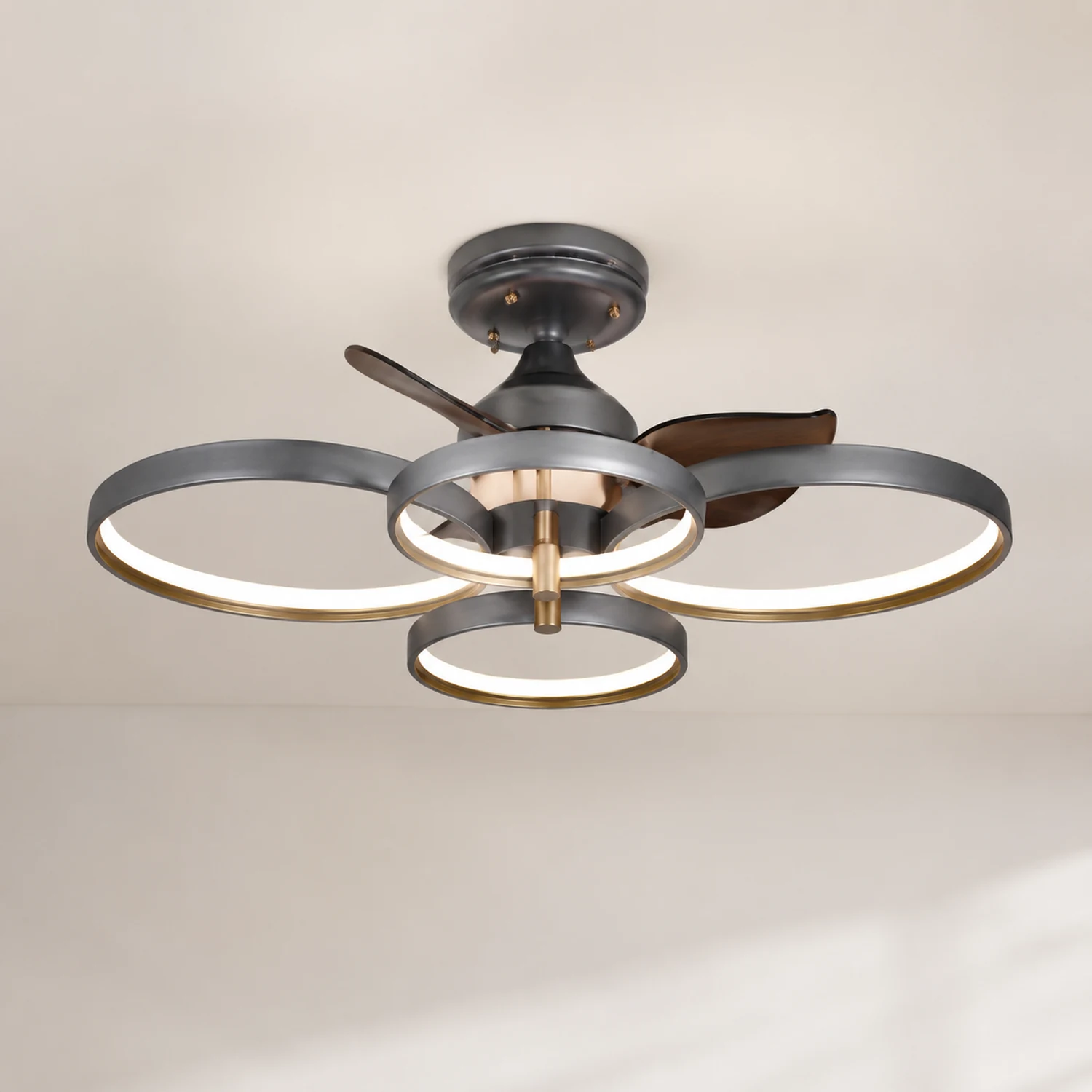 Kelley Deckenventilator mit Beleuchtung Aluminium & Metall, 2/3/4-flammig, ∅65/90CM - Lumpaz
