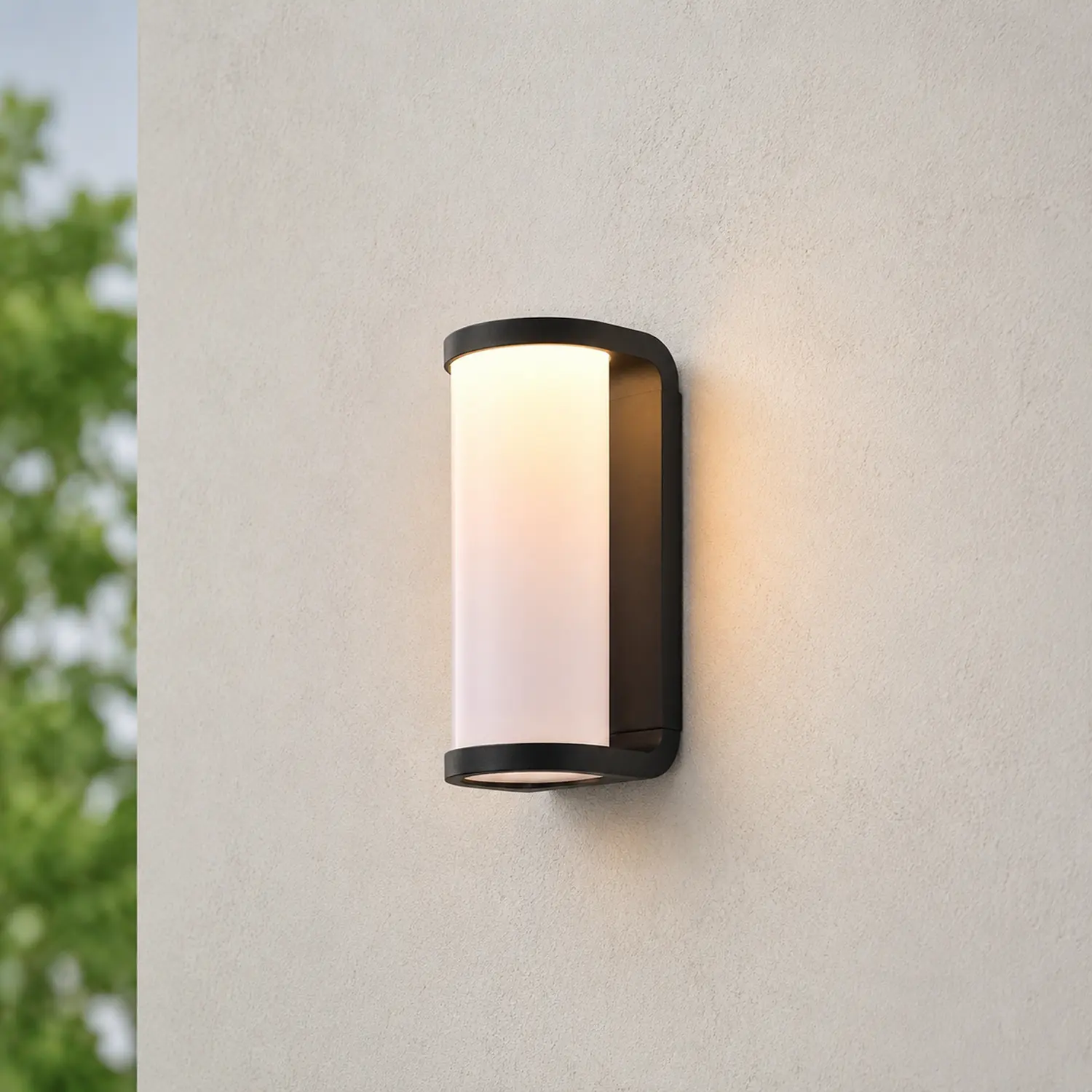 Orr Modern Außenwandleuchte Schwarz & Weiß, 20CM Lang - Lumpaz