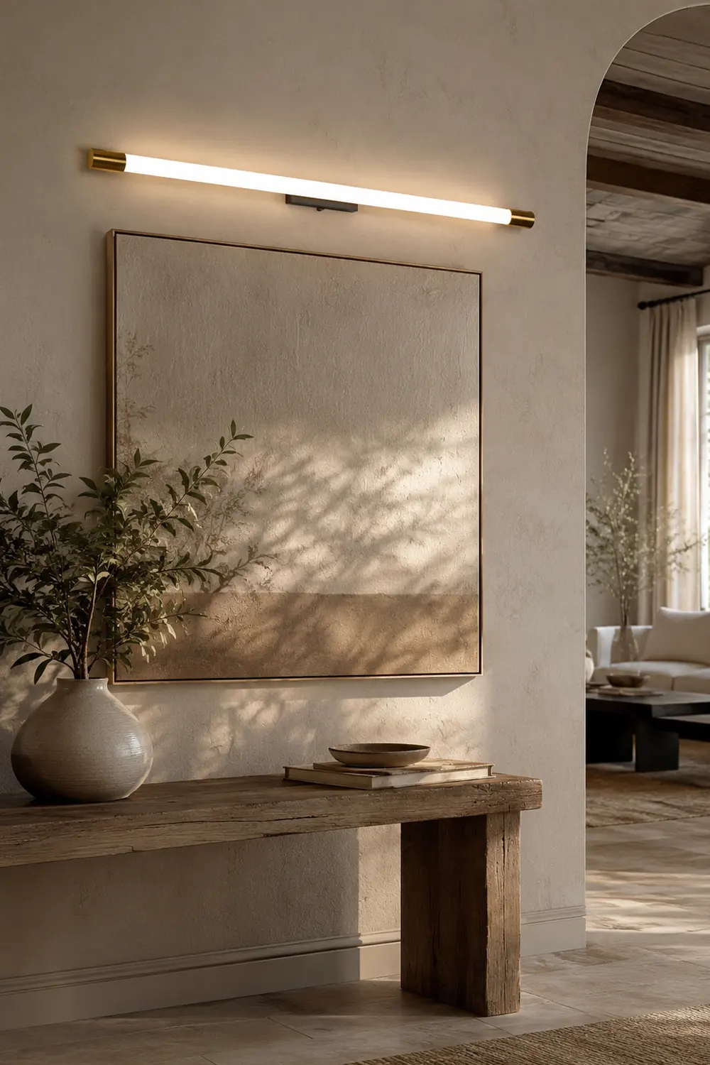 Edge Spiegelfront Wandleuchte Gold，60CM/90CM/119CM lang - Lumpaz