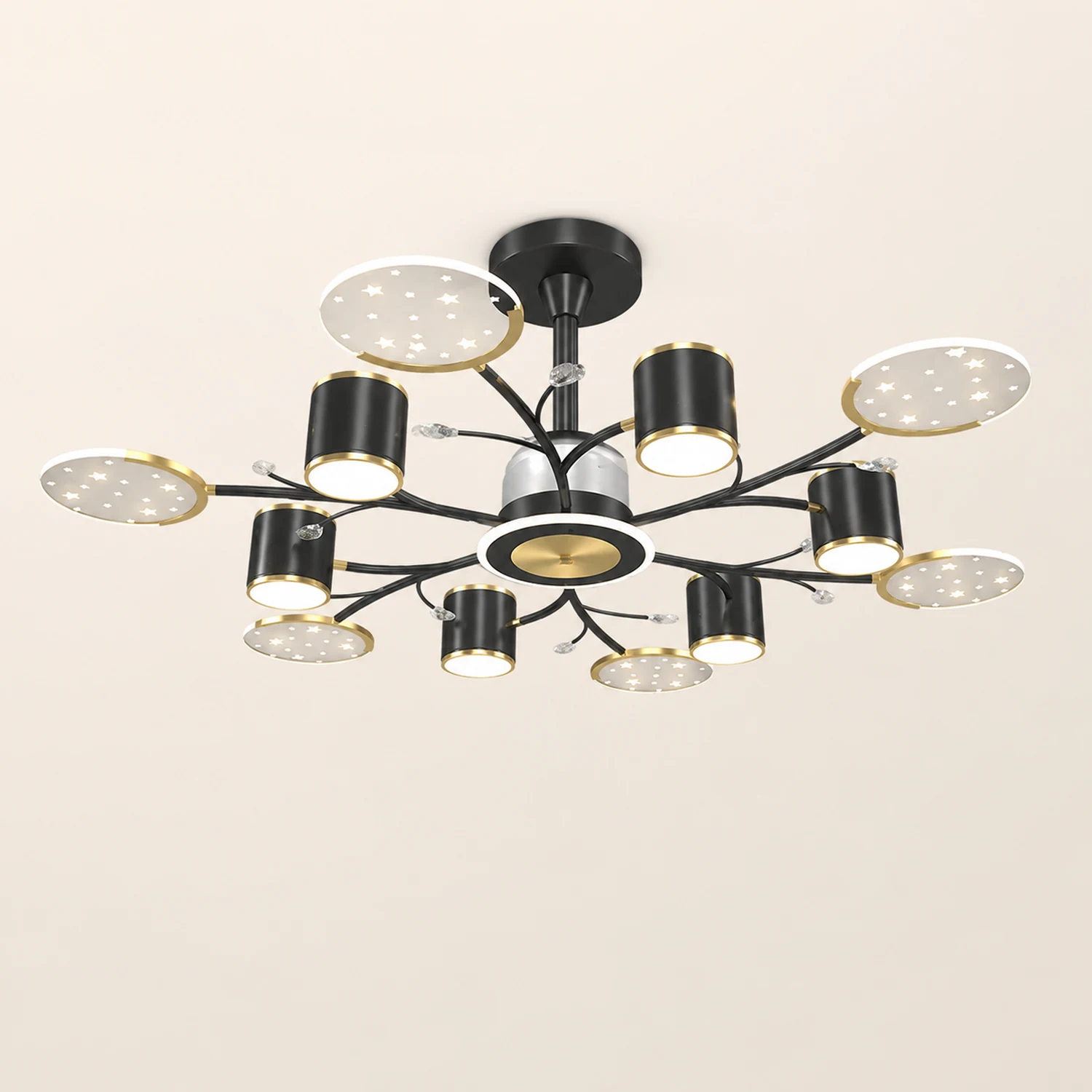 Madina Deckenventilator mit Beleuchtung, 6/8/10/12-flammig, ∅80/100/120CM - Lumpaz