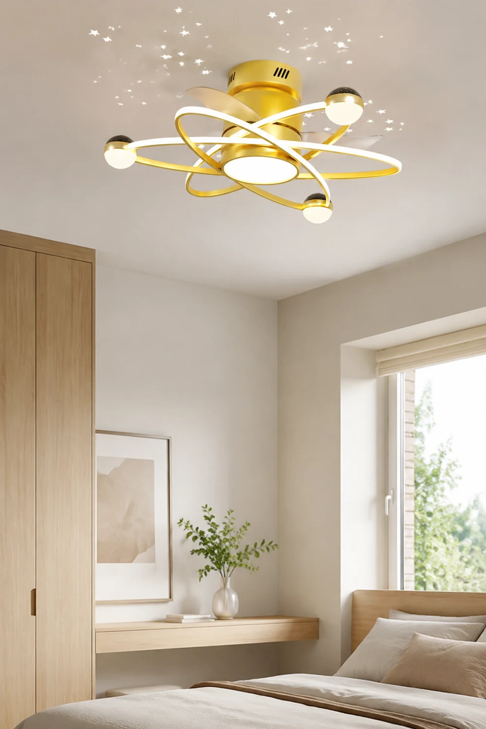 Kelley Deckenventilator mit Beleuchtung, 3 Farben, ∅65CM - Lumpaz