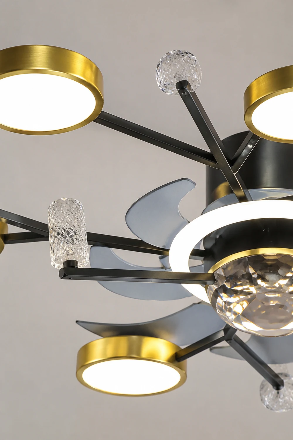 Weiss Deckenventilator mit Beleuchtung, 2 Farben, 62/88/107CM Lang - Lumpaz