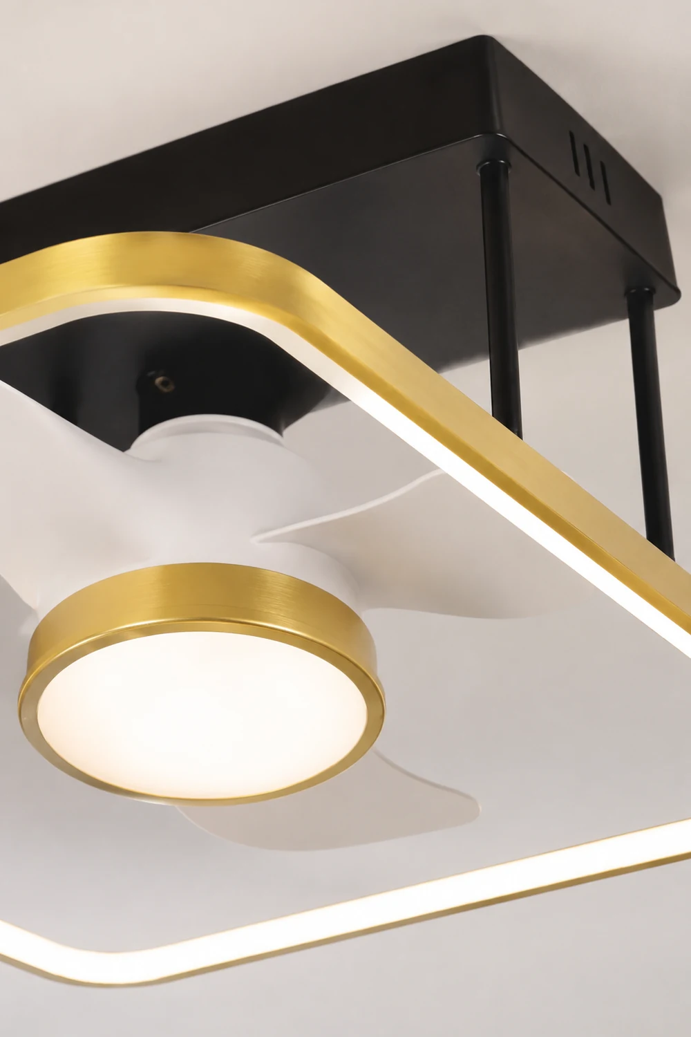 Kelley Deckenventilator mit Beleuchtung Gold, 3 Stile, ∅45/62/110CM - Lumpaz