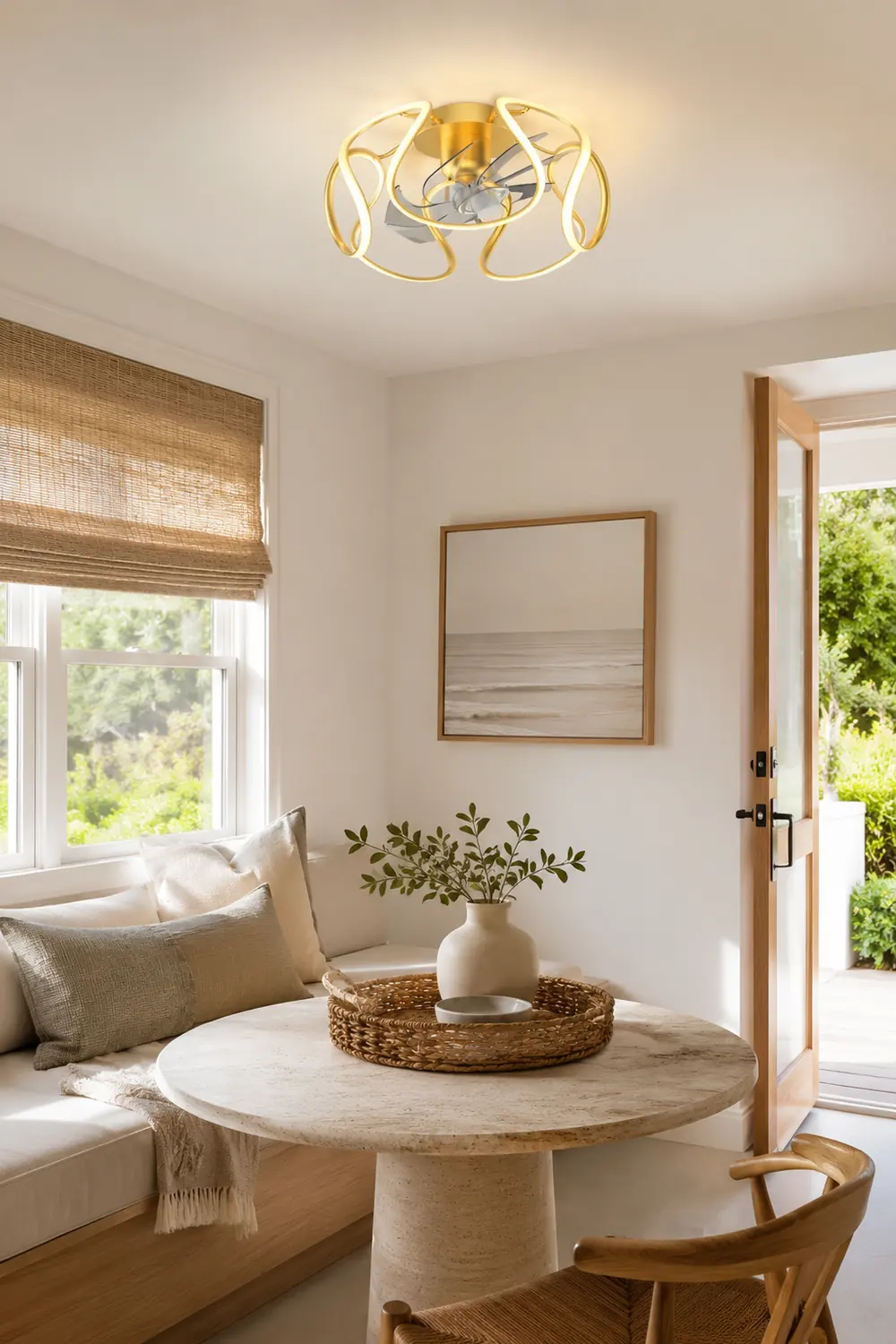 Lacey Deckenventilator mit Beleuchtung Gold, ∅50CM - Lumpaz