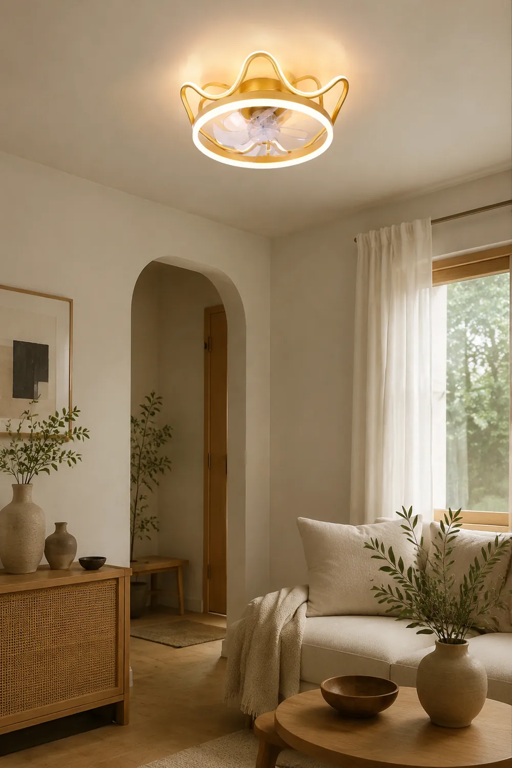 Kelley Deckenventilator mit Beleuchtung Krone, ∅50CM - Lumpaz