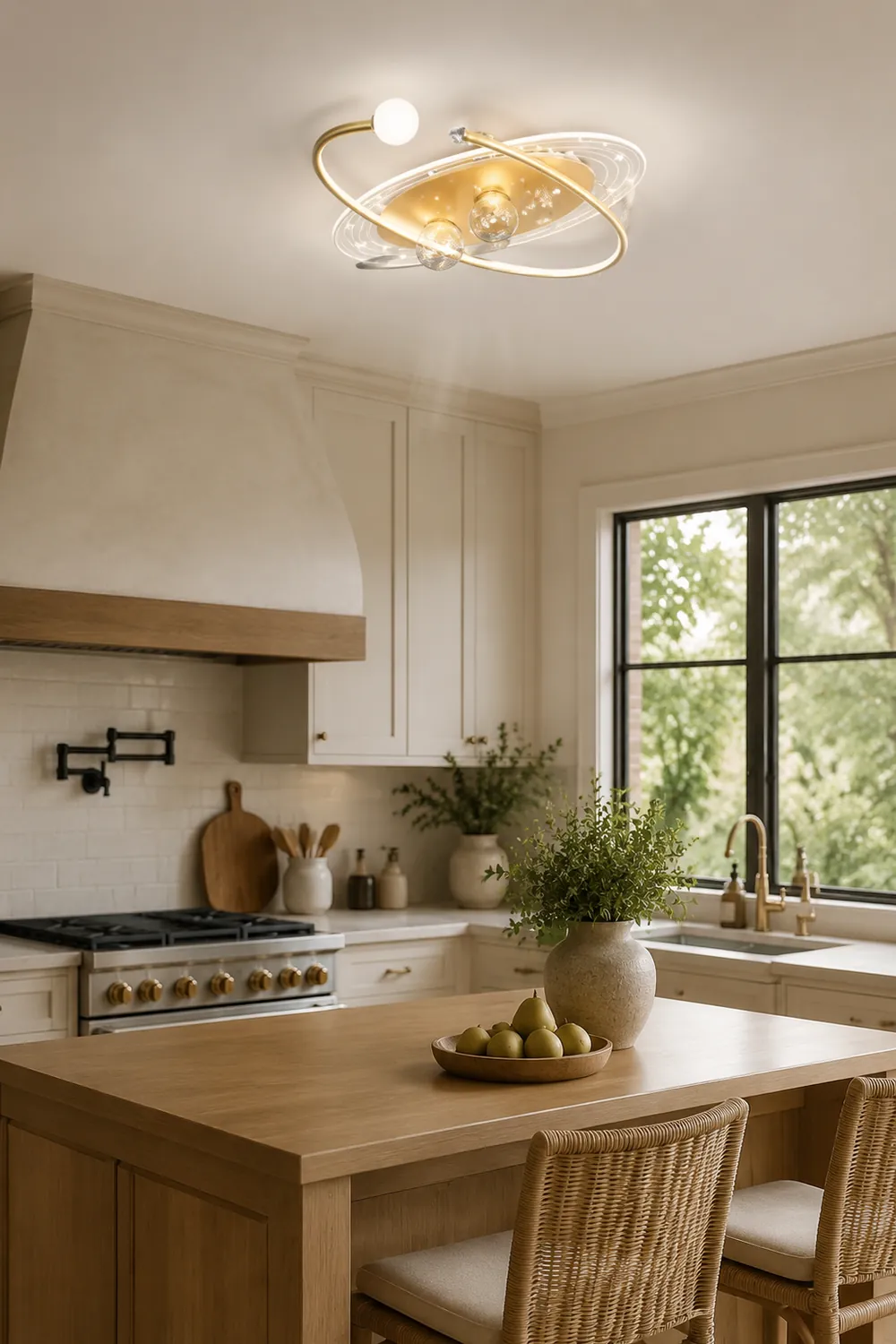Madina Sternenklar Deckenventilator mit Beleuchtung, 3 Farben, 3/5 flammig, ∅52CM - Lumpaz