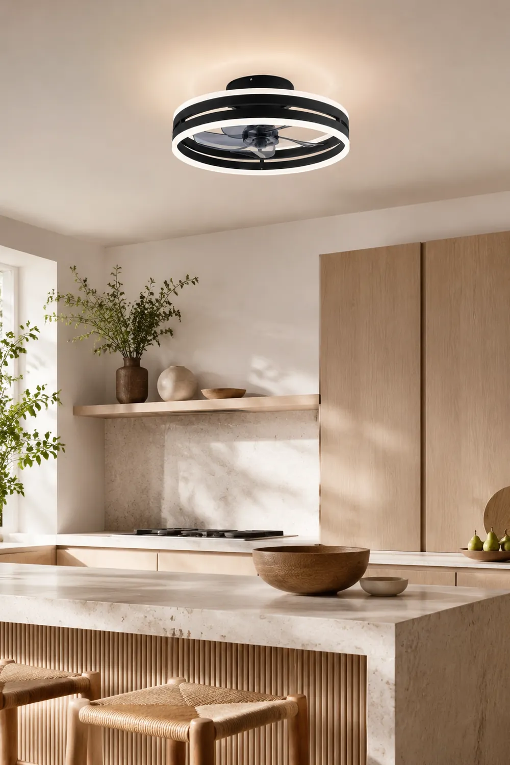 Alessio Deckenventilator mit Beleuchtung Doppel-Layer, 2 Farben, ∅40/50CM - Lumpaz