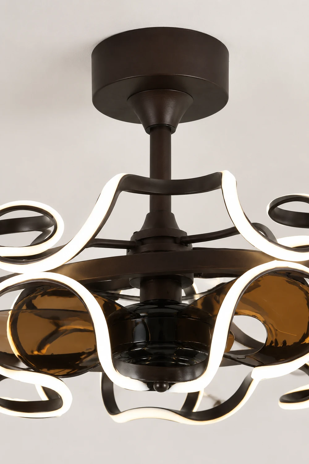 Lacey Deckenventilator mit Beleuchtung Kaffee, ∅60CM - Lumpaz