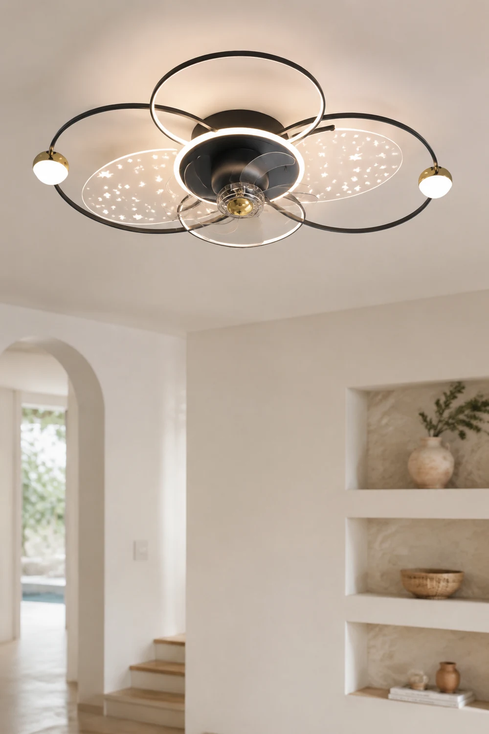Madina Deckenventilator mit Beleuchtung, 4 Stile, ∅55/110CM - Lumpaz