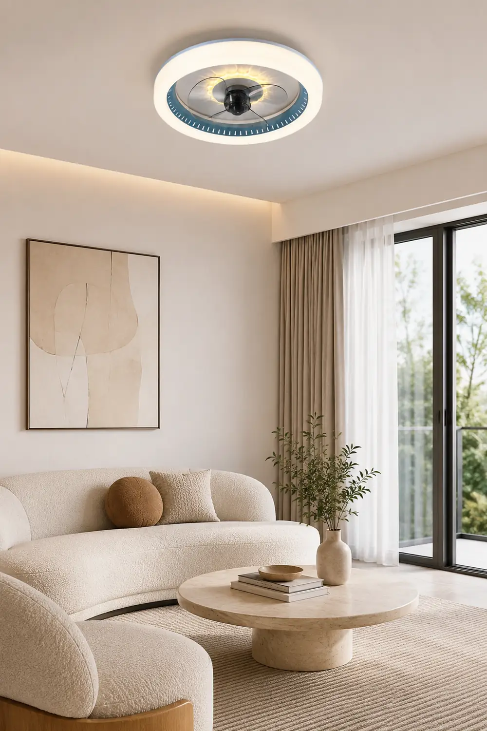 Morandi Deckenventilator mit Beleuchtung, 5 Farben, ∅50CM - Lumpaz