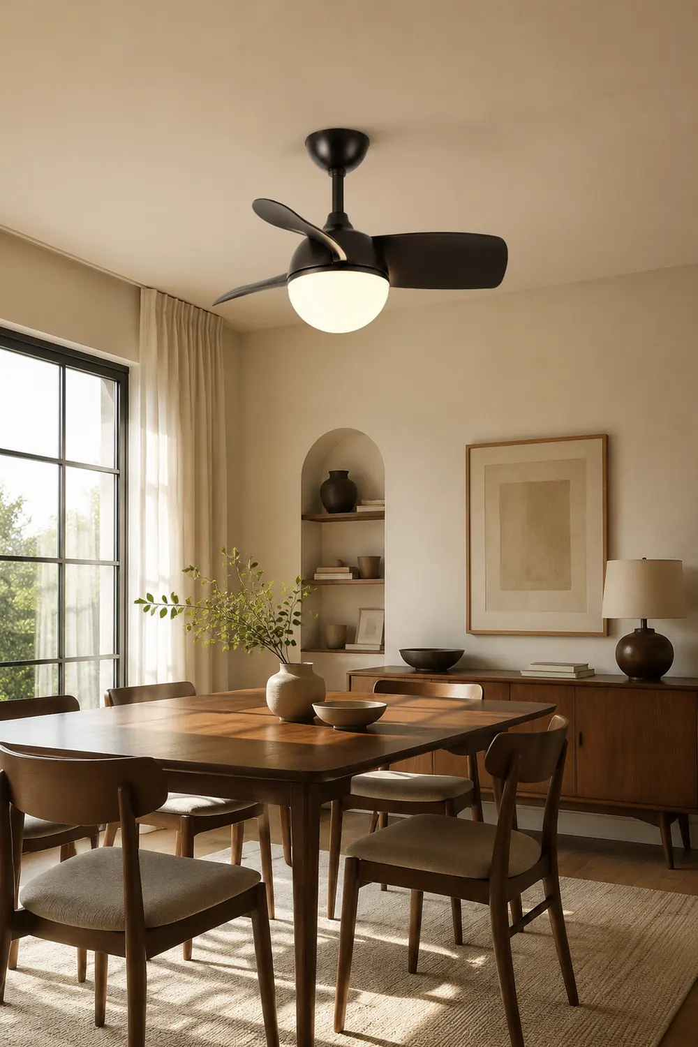 Morandi Deckenventilator mit Beleuchtung 3-Blatt, 3 Farben, ∅76cm - Lumpaz