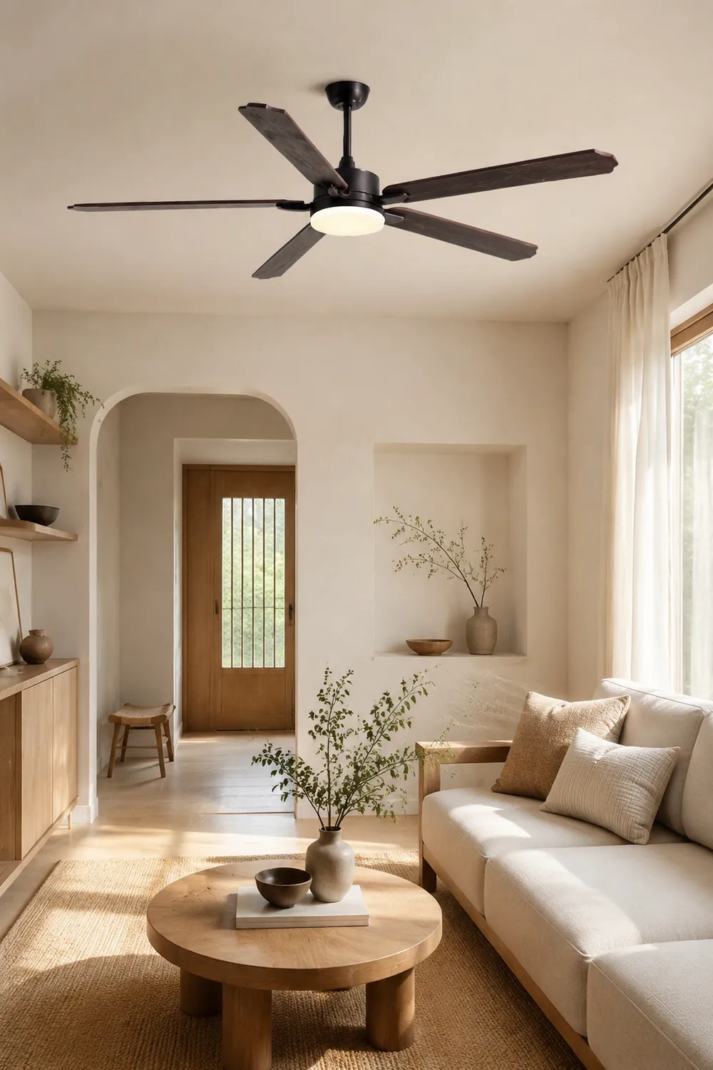 Haydn Deckenventilator mit Beleuchtung Schwarz 6-Blatt, ∅152/193CM - Lumpaz