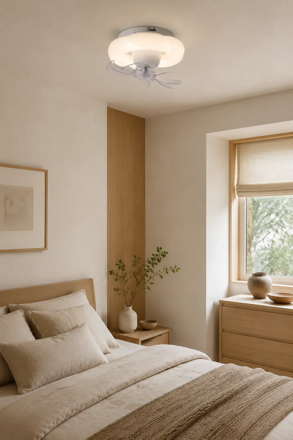 Minori Deckenventilatoren mit Beleuchtung Weiß, 2 Stile, ∅30CM - Lumpaz