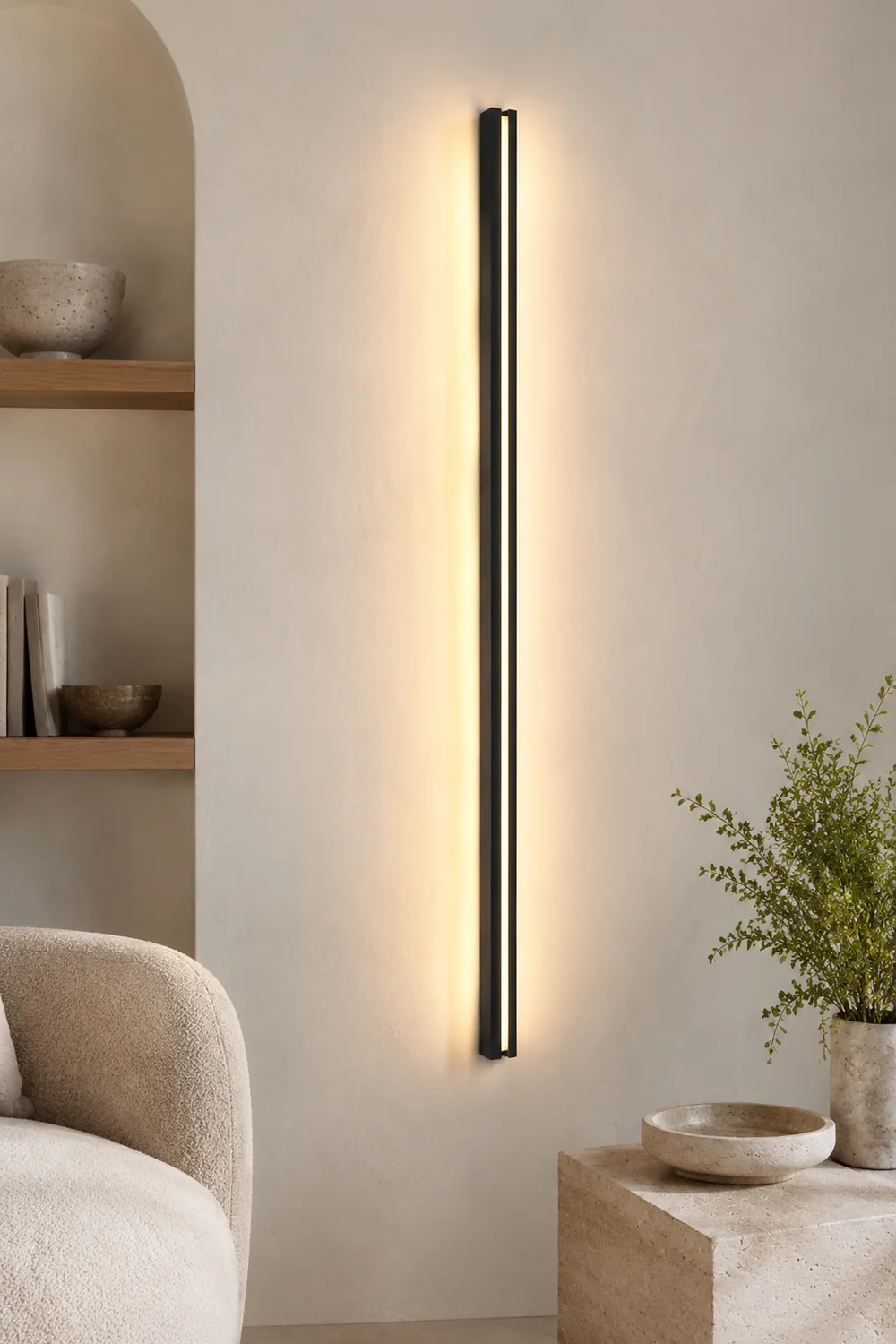 Edge Bar Spiegelfront Wandleuchte Schwarz，61CM/80CM/99CM/119CM lang - Lumpaz