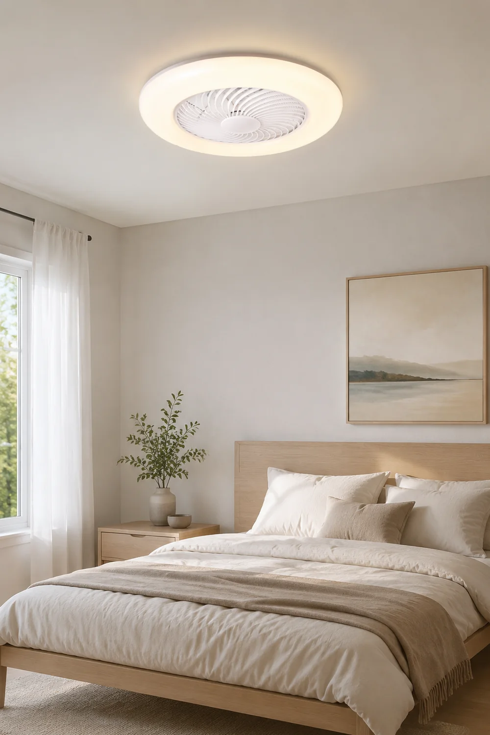 Edge Deckenventilator mit Beleuchtung, 4 Farben, ∅55CM - Lumpaz