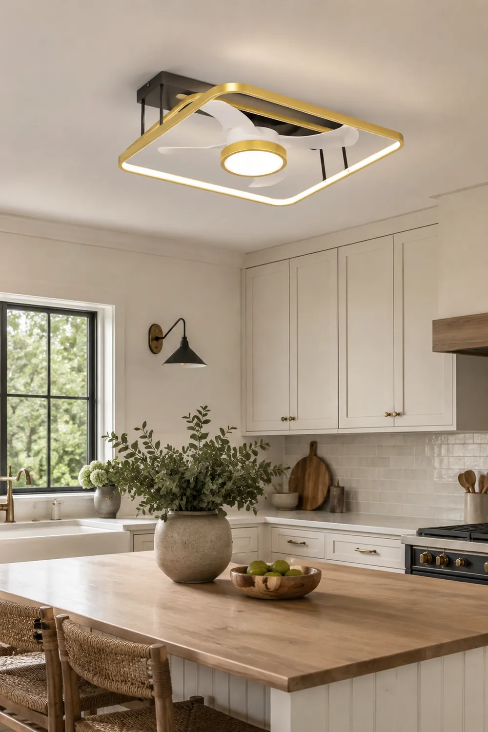 Kelley Deckenventilator mit Beleuchtung Gold, 3 Stile, ∅45/62/110CM - Lumpaz