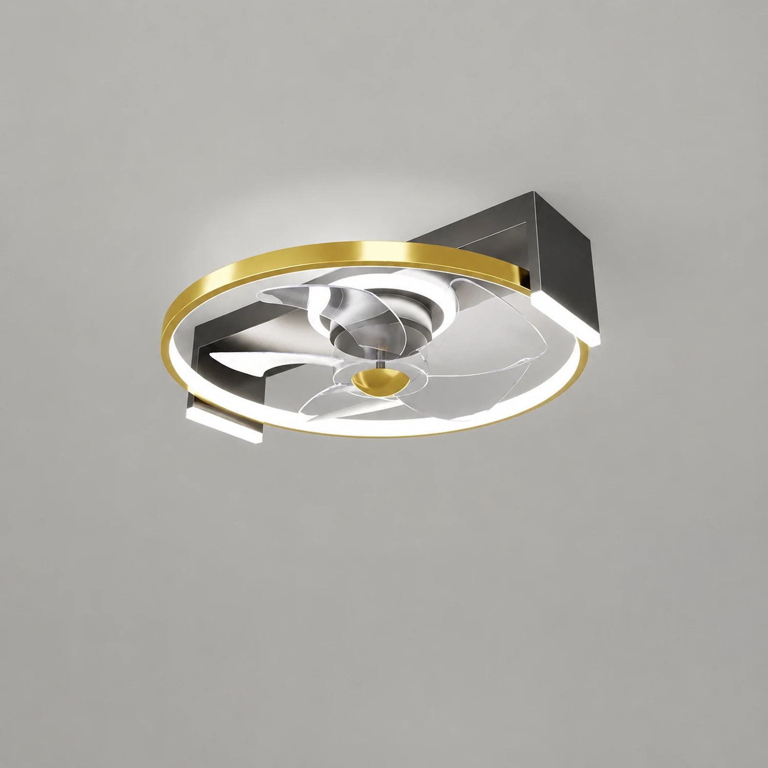 Kelley Deckenventilator mit Beleuchtung Gold, 3 Stile, ∅45/62/110CM - Lumpaz